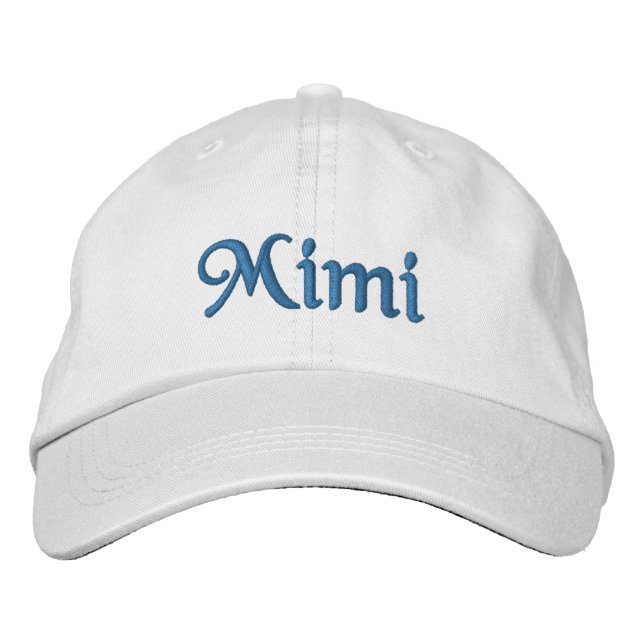 Mimi Embroidered Baseball Cap / Hat Blue (Front)