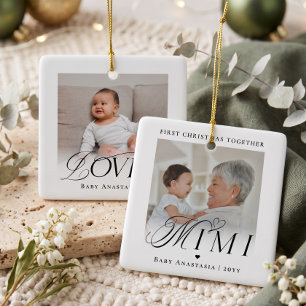 Mimi First Christmas Grandchild Photo Keepsake Ceramic Ornament
