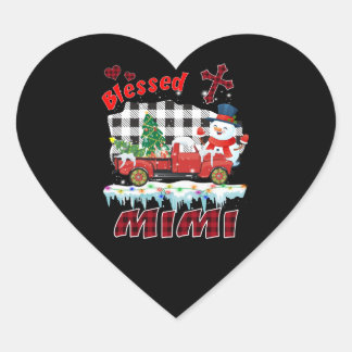 Mimi Gift | Blessed Christmas Mimi Snowman Lovely Heart Sticker
