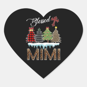 Mimi Gift   Blessed Mimi Christmas Tree Mimi Lover Heart Sticker