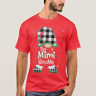 Mimi Gnome Buffalo Plaid Matching Christmas Pajama T-Shirt