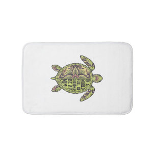 Mimi Grandma Sea Turtle Vintage Floral Shirt Desig Bath Mat
