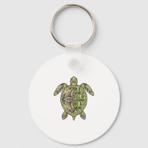 Mimi Grandma Sea Turtle Vintage Floral Shirt Desig Key Ring