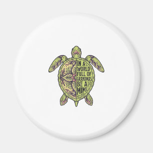 Mimi Grandma Sea Turtle Vintage Floral Shirt Desig Magnet
