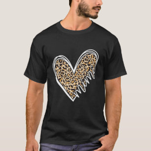 Mimi Leopard Heart Grandma Women For Christmas Mot T-Shirt