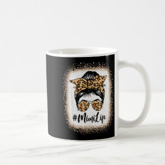 Mimi life bleached leopard messy bun mother's day  coffee mug