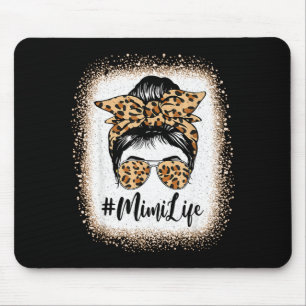 Mimi life bleached leopard messy bun mother's day mouse mat