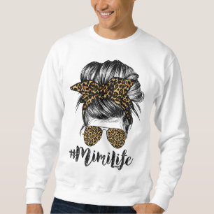 Mimi Life Hair Bandanna Glasses Leopard Print Moth Sweatshirt