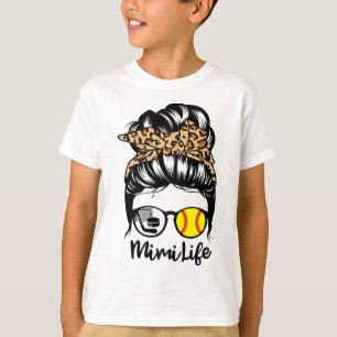 Mimi Life Messy Bun Hair Funny Softll Hockey Mimi T-Shirt