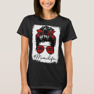 Mimi Life Shirts For Women Red Plaid Bandana Messy