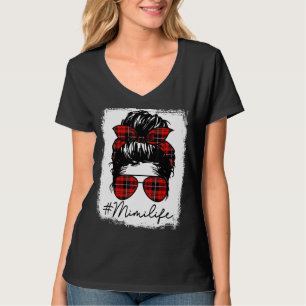 Mimi Life Shirts For Women Red Plaid Bandanna Mess