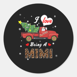 Mimi Lover I Love Being A Mimi Christmas Tree Classic Round Sticker