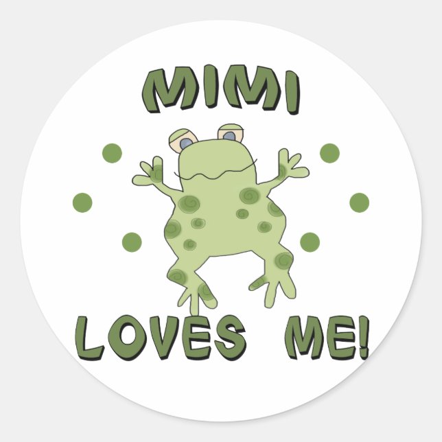 Mimi Loves Me Frog Classic Round Sticker (Front)