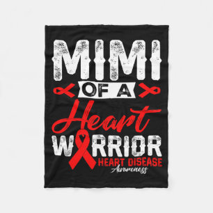 Mimi Of A Heart Warrior Heart Disease Red Ribbon M Fleece Blanket