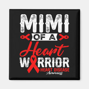 Mimi Of A Heart Warrior Heart Disease Red Ribbon M Magnet
