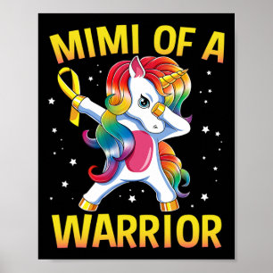 Mimi Of A Warrior Childhood Cancer Awareness Unico Poster