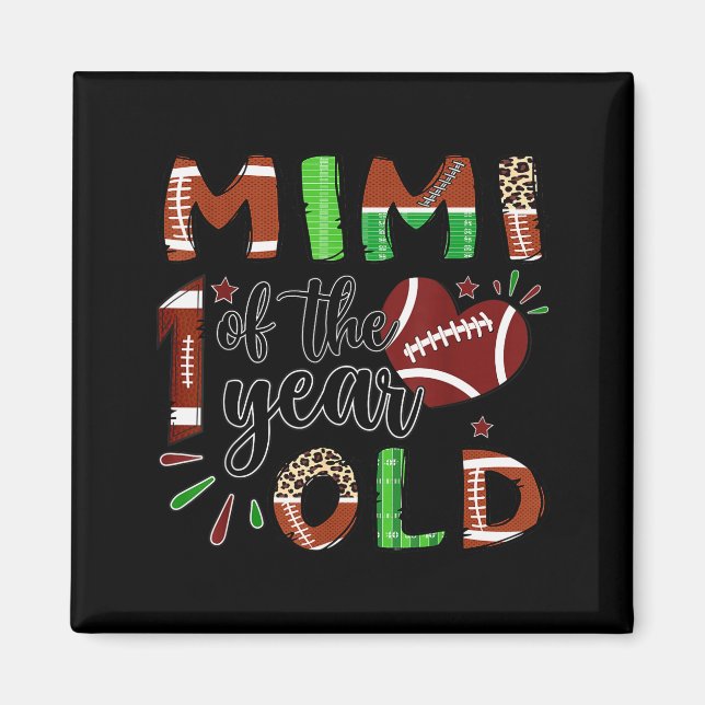 Mimi Of The 1 Year Old Football 1st Birthday Boy  Magnet (Front)