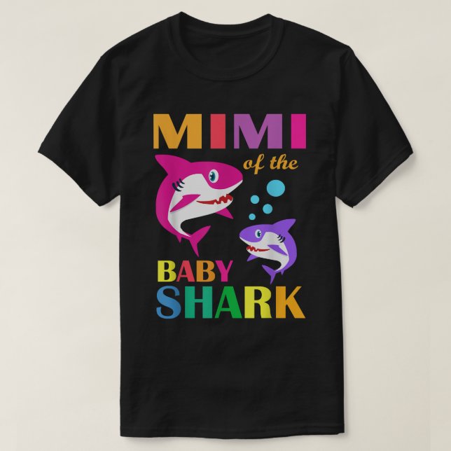 Mimi Of The Baby Birthday Shark Mimi Shark Mothers T-Shirt (Design Front)