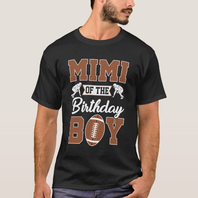 Mimi Of The Birthday Boy Football Party Family Mat T-Shirt (Front)