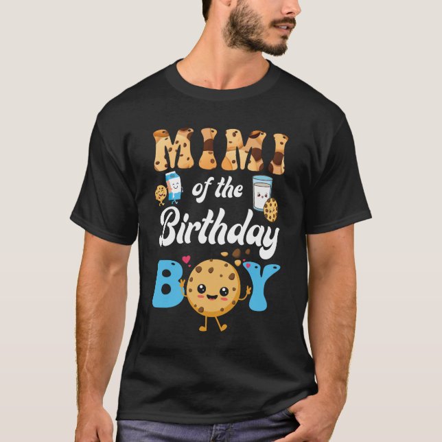 Mimi Of The Birthday Boy Milk And Cookies 1st Birt T-Shirt (Front)