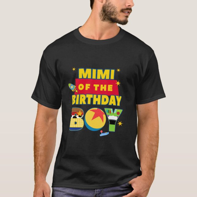 Mimi Of The Birthday Boy Toy Familly Matching Stor T-Shirt (Front)