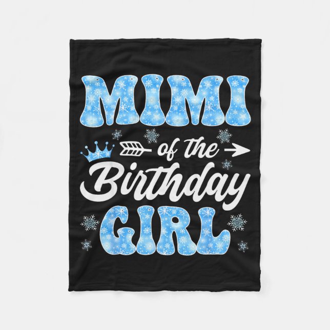 Mimi Of The Birthday Girl Snowflakes Winter Christ Fleece Blanket (Front)