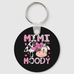 Mimi of The Four Ever Moody 4th Birthday Girl Cow Key Ring