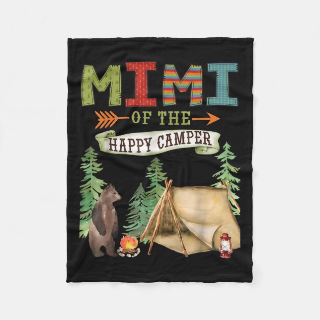 Mimi Of The Happy Camper First Birthday Camng  Fleece Blanket (Front)