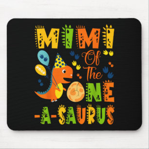 Mimi of the one-a-saurus 1st birthday dinosaur mouse mat