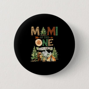 Mimi of the one happy camper 1st birthday camping  6 cm round badge