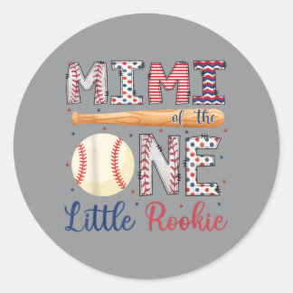 Mimi Of The One Little Rookie Baseball 1st Classic Round Sticker