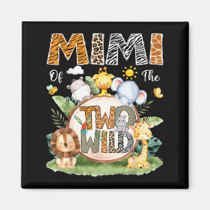 Mimi Of The Two Wild 2nd Birthday Boy Jungle Magnet