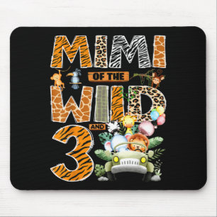 Mimi of the wild three 3rd birthday boy safari mouse mat