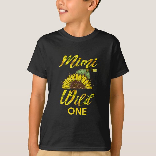 Mimi Of  Wild One-1st Birthday Sunflower Out T-Shirt (Front)