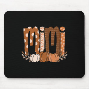 Mimi Pumpkin Halloween Thanksgiving Grandma Fall L Mouse Mat