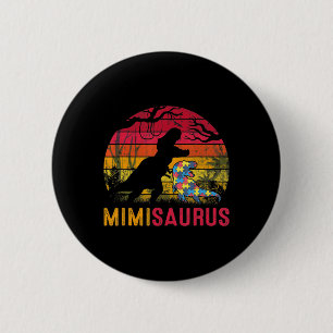 Mimi Saurus Rex Autism Awareness Funny Dinosaur T- 6 Cm Round Badge