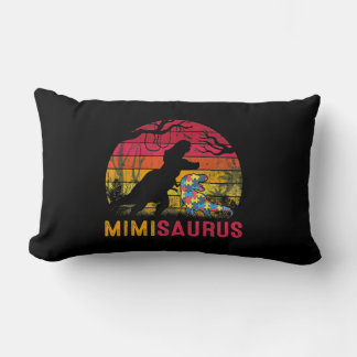 Mimi Saurus Rex Autism Awareness Funny Dinosaur T- Lumbar Cushion