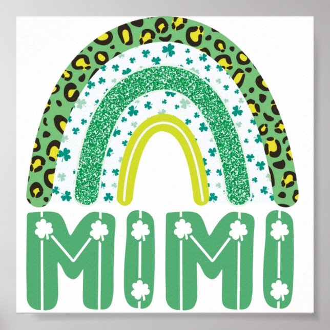 Mimi St Patricks Day Irish Grandmother Rainbow Poster (Front)