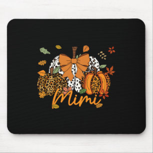 Mimi Thanksgiving Leopard Pumpkin Coquette Bow Mum Mouse Mat
