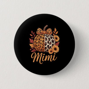 Mimi Thanksgiving Leopard Pumpkin Sunflower Coquet 6 Cm Round Badge