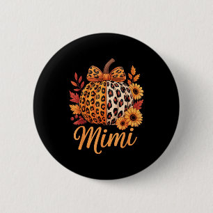 Mimi Thanksgiving Leopard Pumpkin Sunflower Coquet 6 Cm Round Badge