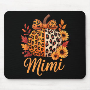 Mimi Thanksgiving Leopard Pumpkin Sunflower Coquet Mouse Mat