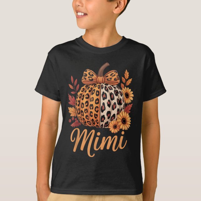 Mimi Thanksgiving Leopard Pumpkin Sunflower Coquet T-Shirt (Front)