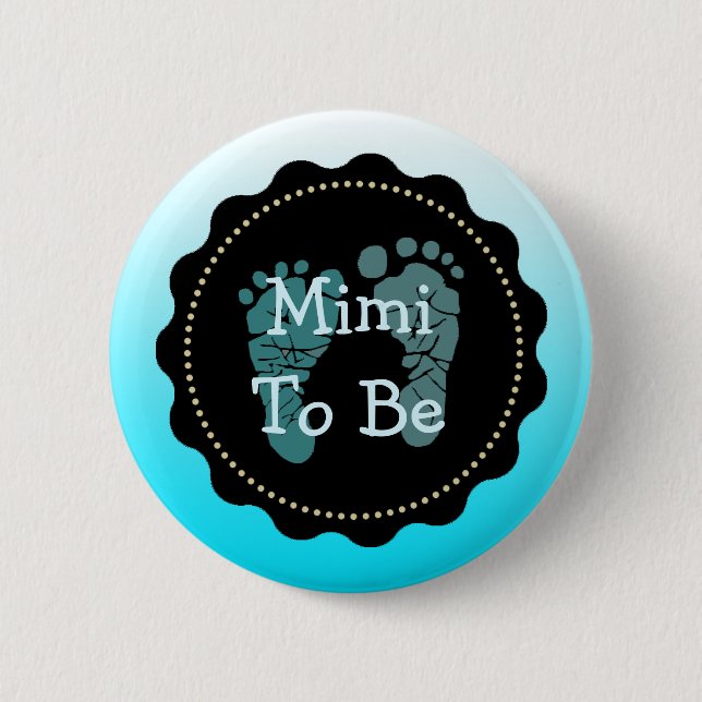 Mimi  to be Blue Baby Boy Baby Shower Button (Front)