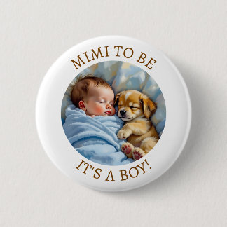 Mimi to Be | Boy's Baby Shower 6 Cm Round Badge
