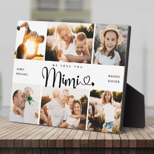 MIMI We Love you Hearts Modern 6 Photo Collage Pla Plaque