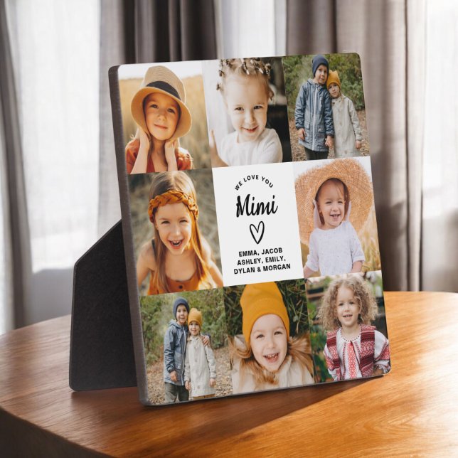 Mimi We Love You Hearts Modern Photo Collage Plaque (Creator Uploaded)