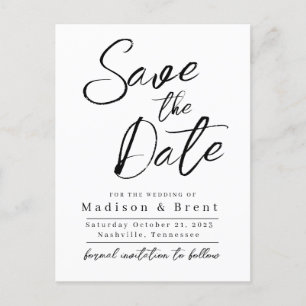 Mimimalist Simple Non Photo Wedding Annoucement Announcement Postcard