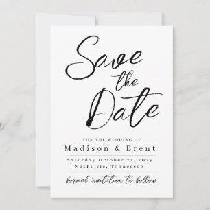 Mimimalist Simple Non Photo Wedding Annoucement Save The Date