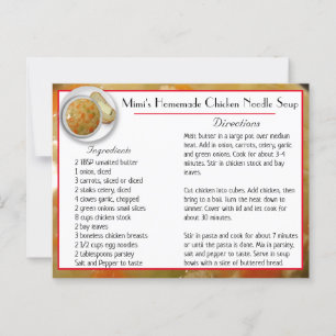 Mimi's Chicken Noodle Soup Recipe Card